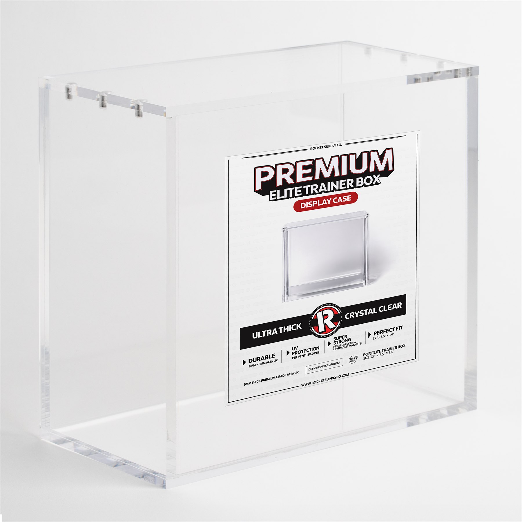 Premium Elite Trainer Box acrylic display case retail packaging